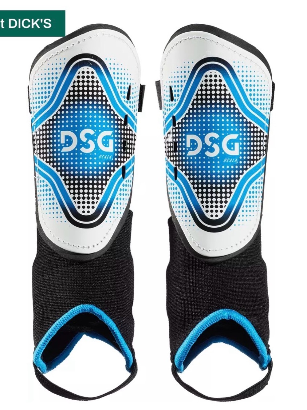 DSG White and Blue Kids Soccer Shin Guards